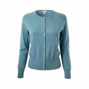 Apt. 9 100% Cashmere Blue Rhinestone Button Cardigan Women’s Medium Luxury Glam